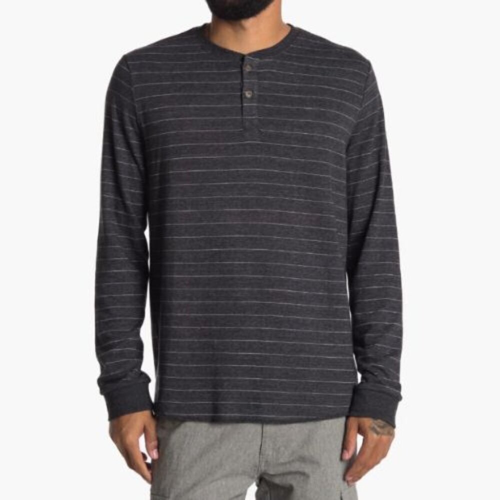 Marine Layer Double Knit Long Sleeve Henley Top Size Large 54228